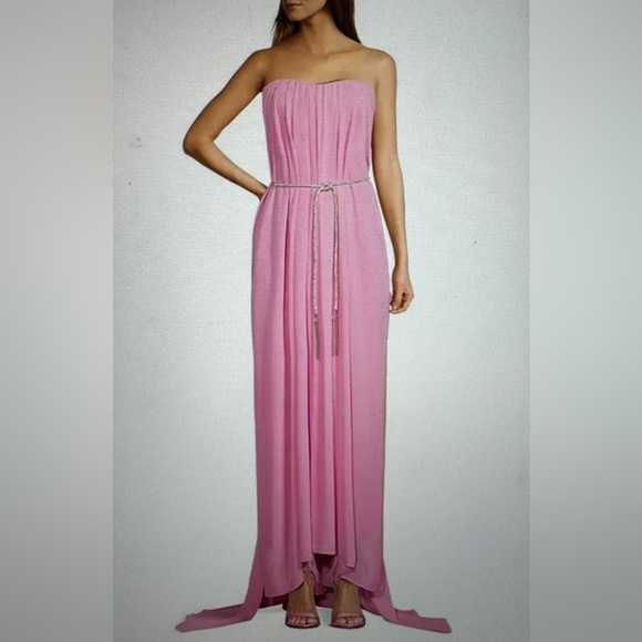 Antonio Melani Gown🩷Gorgeous Lily Crepe Chiffon Sweetheart Neckline Flowy Gown💕 - Picture 7 of 15